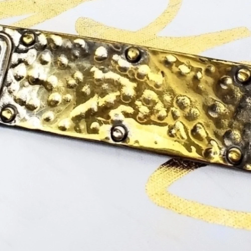 Carlisle Genuine‎ Leather Belt with Hammered Metal
